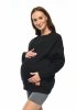 MijaCulture - 3 in 1 oversize maternity and nursing sweatshirt Miley M020 Black